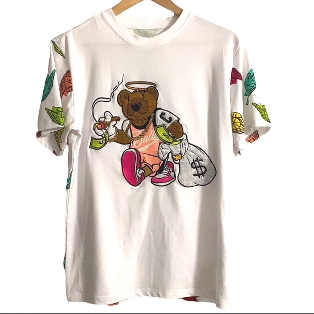 Civilized Premium Quality Bulls Cigar Smoking Bear White Jogger Set Size S - Picture 3 of 10